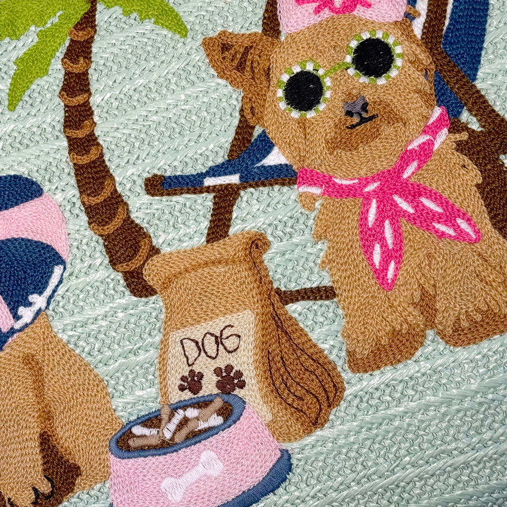 Outdoor Dogs On Beach Pillow | 14"x24"