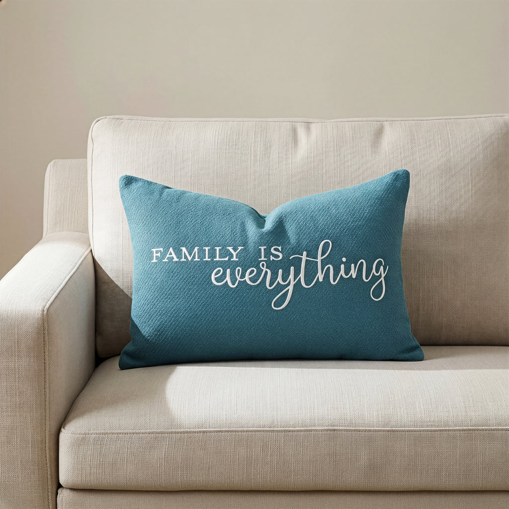 Family is Everything Throw Pillow Cover | Spa | 14" x 20"