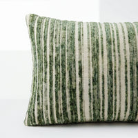 Garnet Green Chenille Jacquard Pillow | 12"x22"