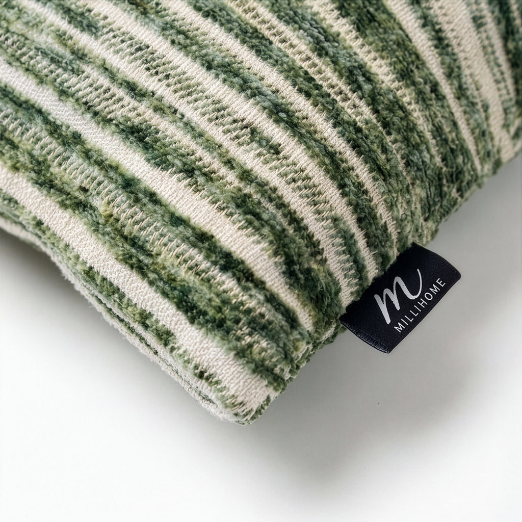 Garnet Green Chenille Jacquard Pillow | 12"x22"