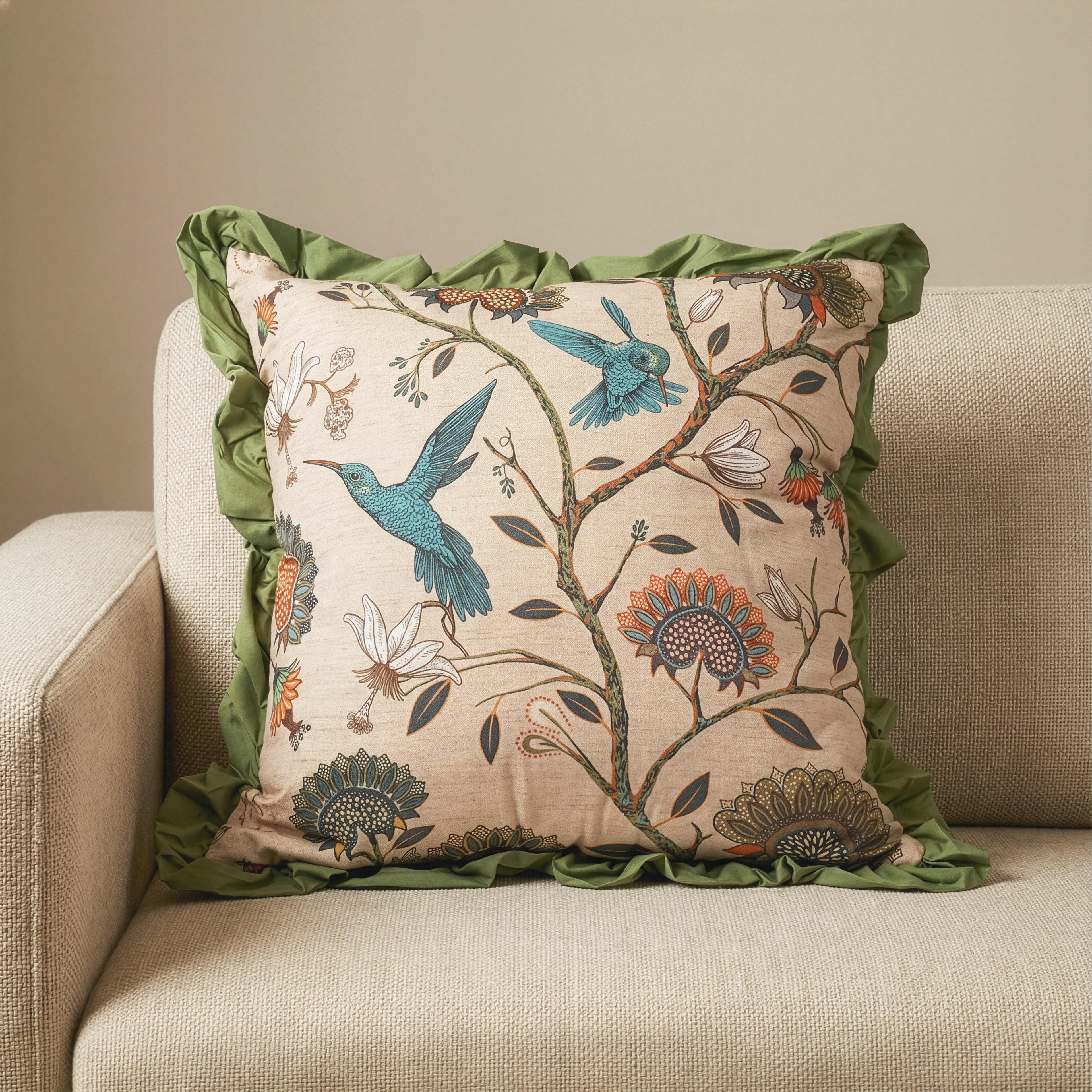 Humming Bird Printed Pillow | 20"x20"