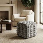 Knot Velvet Ottoman Pouf