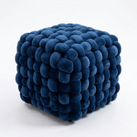 Knot Velvet Ottoman Pouf