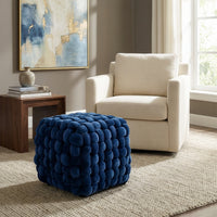 Knot Velvet Ottoman Pouf