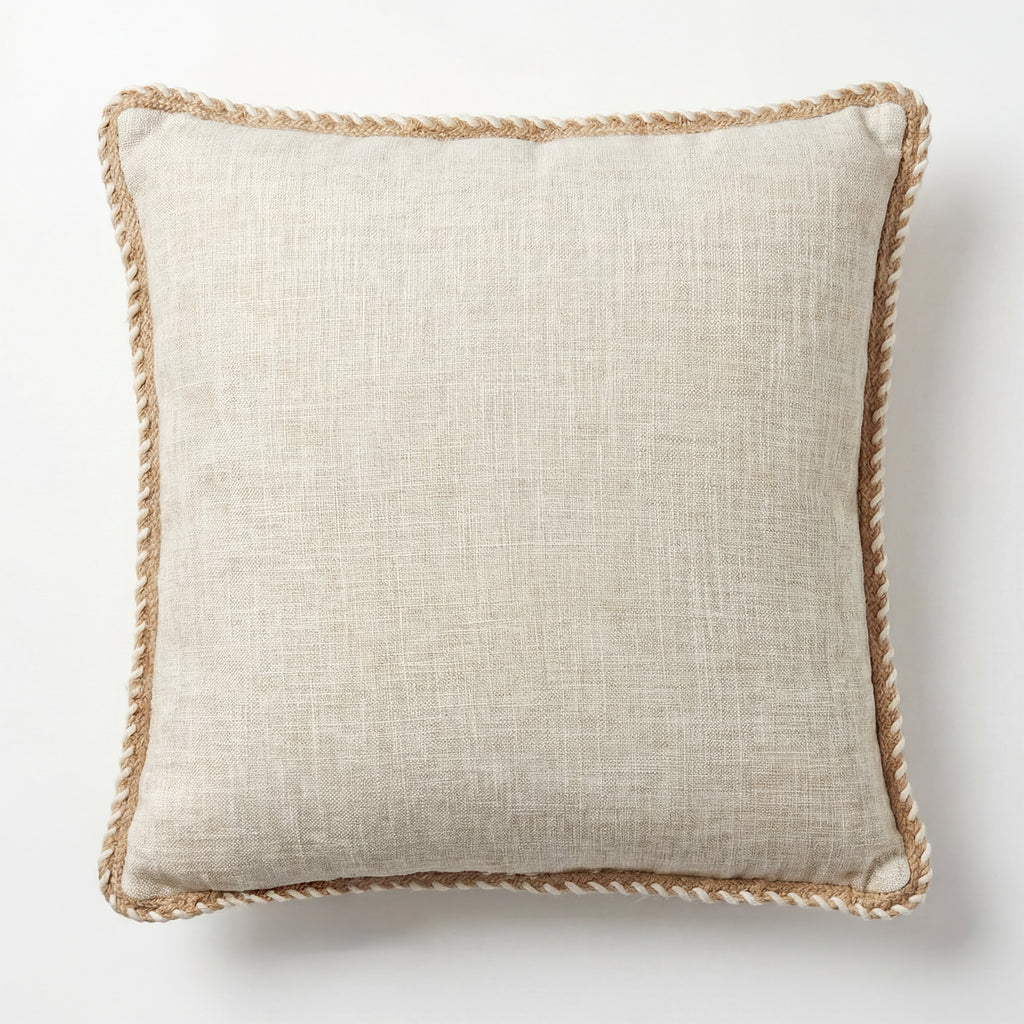 Outdoor Embroidered Lemon Blossom Raffia Pillow | 20"x20"