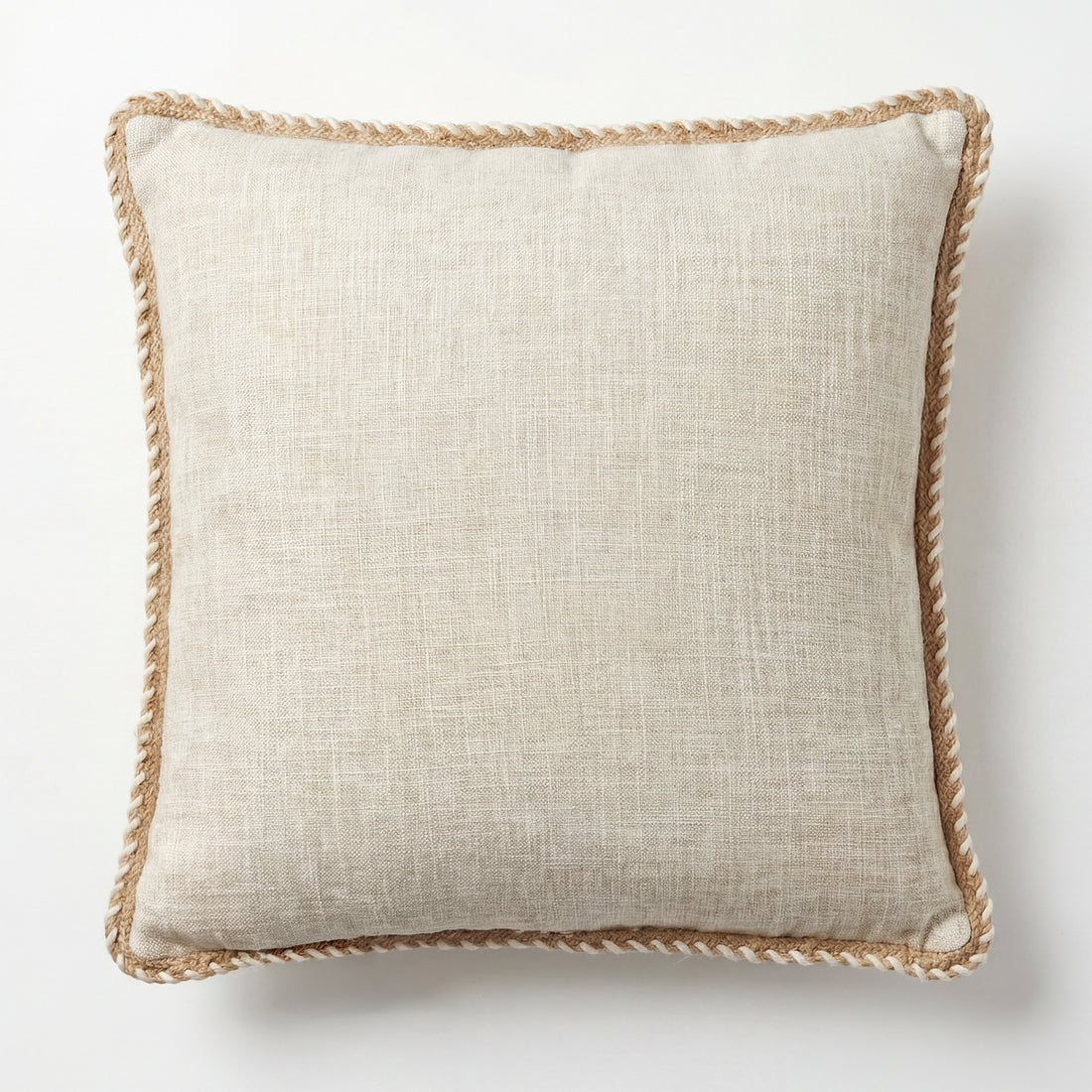 Outdoor Embroidered Lemon Blossom Raffia Pillow | 20"x20"