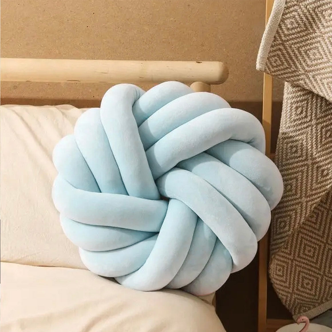 Camelia Round Knot Velvet Throw Pillow | 13"