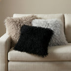 Mongolian Lamb Fur Throw Pillow | 16" x 16"