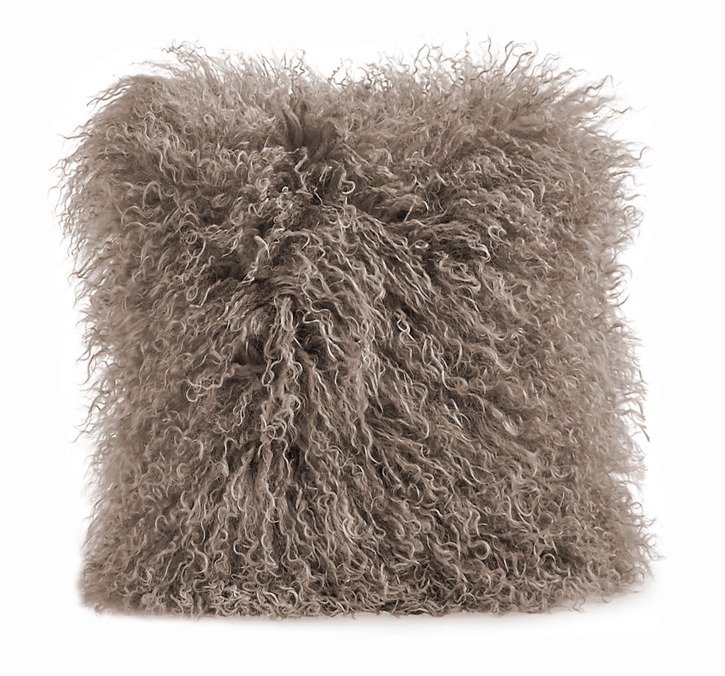 Mongolian Lamb Fur Throw Pillow | 16" x 16"