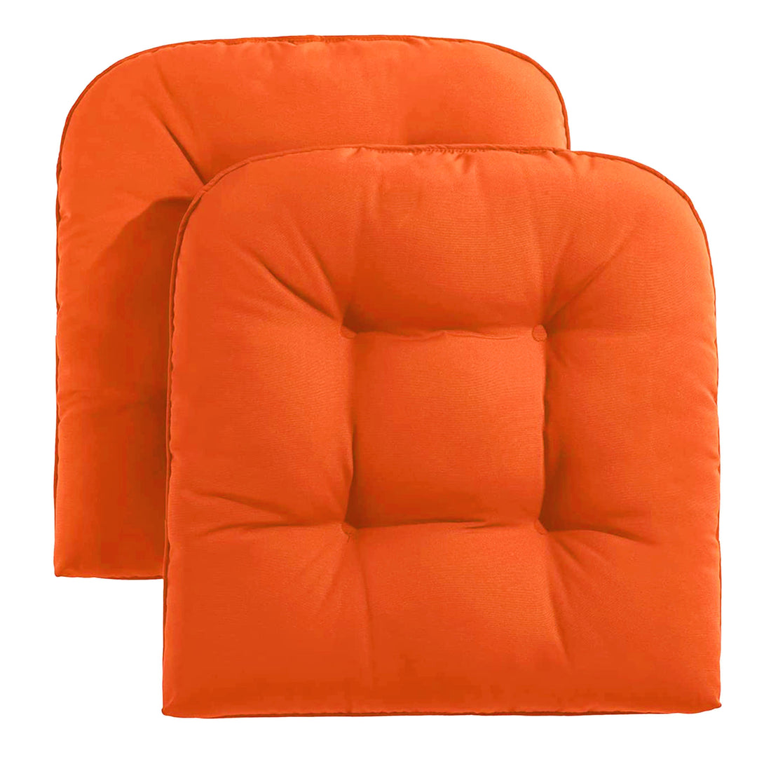 Set of 2 Marina Indoor/Outdoor Seat Cushions | Orange | 20"x20"x3"