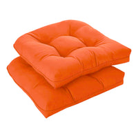 Set of 2 Marina Indoor/Outdoor Seat Cushions | Orange | 20"x20"x3"