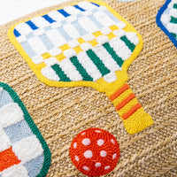 Outdoor Pickle Ball Raffia Pillow | 14"x24"