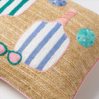 Outdoor Pickle Ball Raffia Pillow | 14"x24"