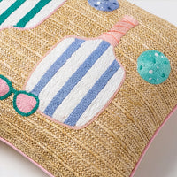 Outdoor Pickle Ball Raffia Pillow | 14"x24"