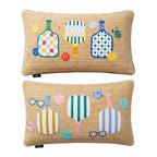 Outdoor Pickle Ball Raffia Pillow | 14"x24"