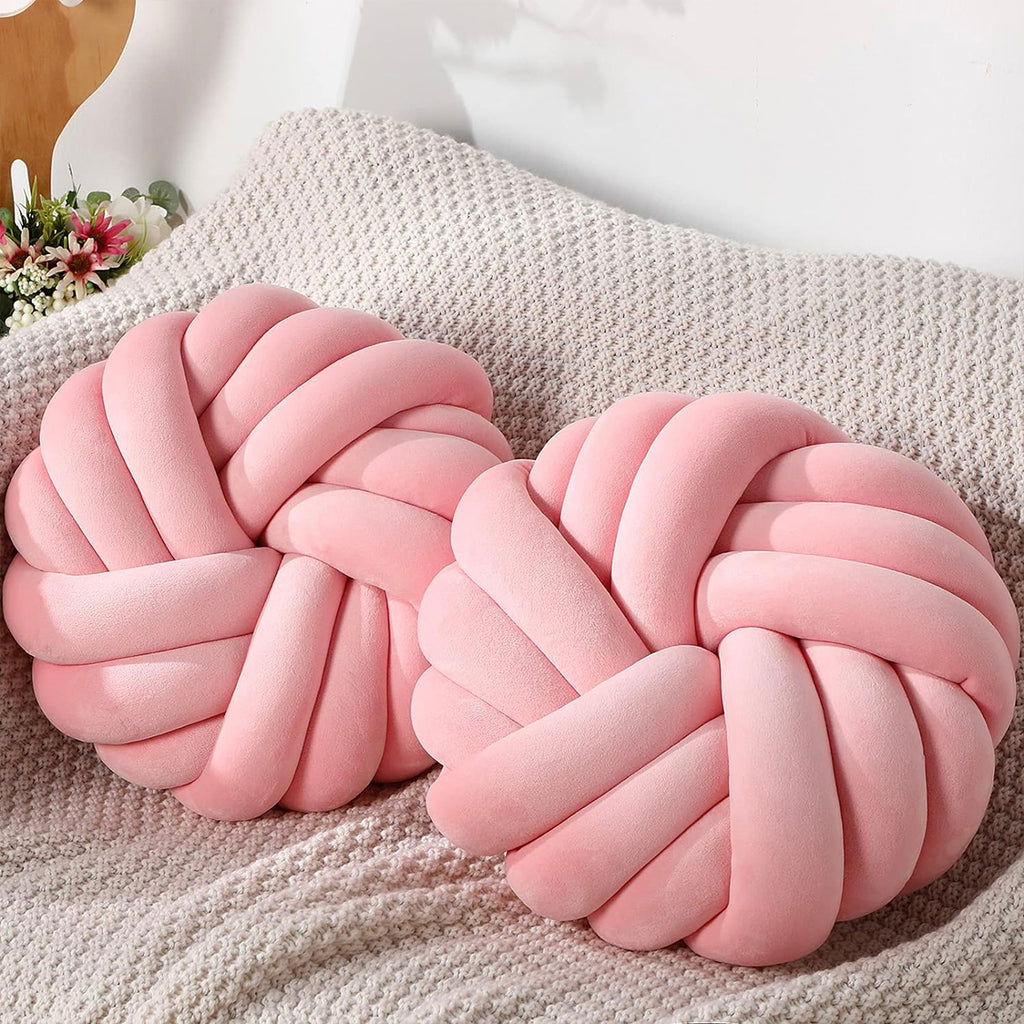 Camelia Round Knot Velvet Throw Pillow | 13"