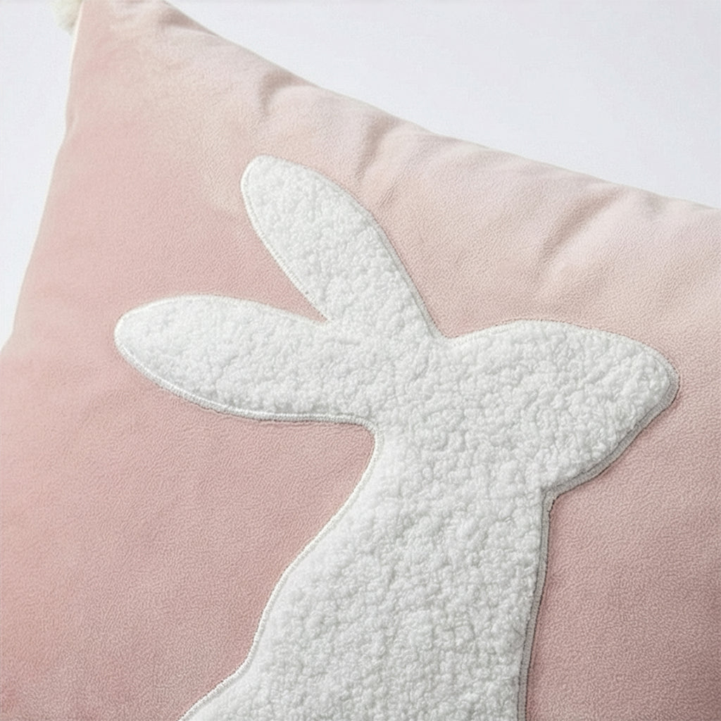 Bunny Pom Velvet Pillow | 20"x20"