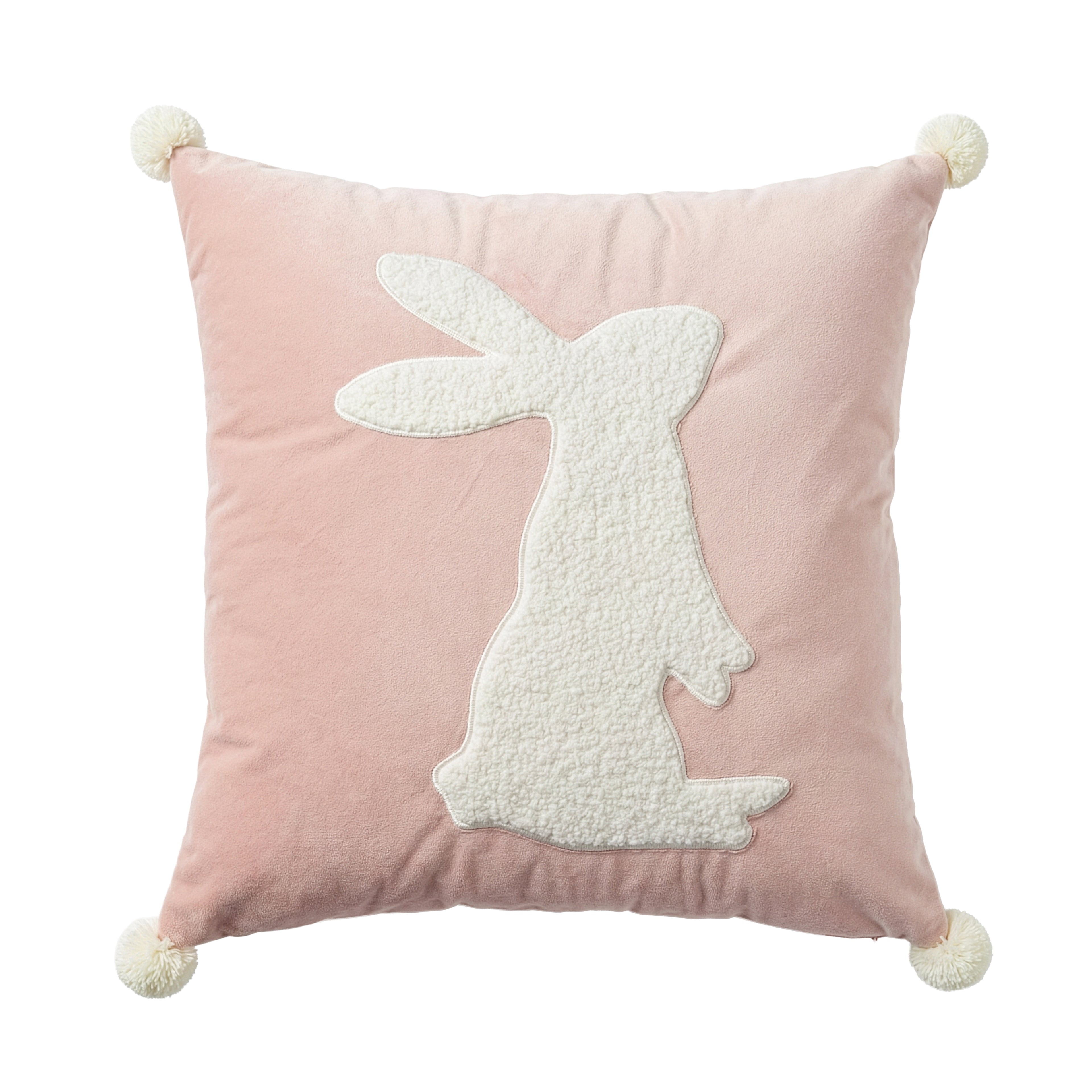Bunny Pom Velvet Pillow | 20"x20"