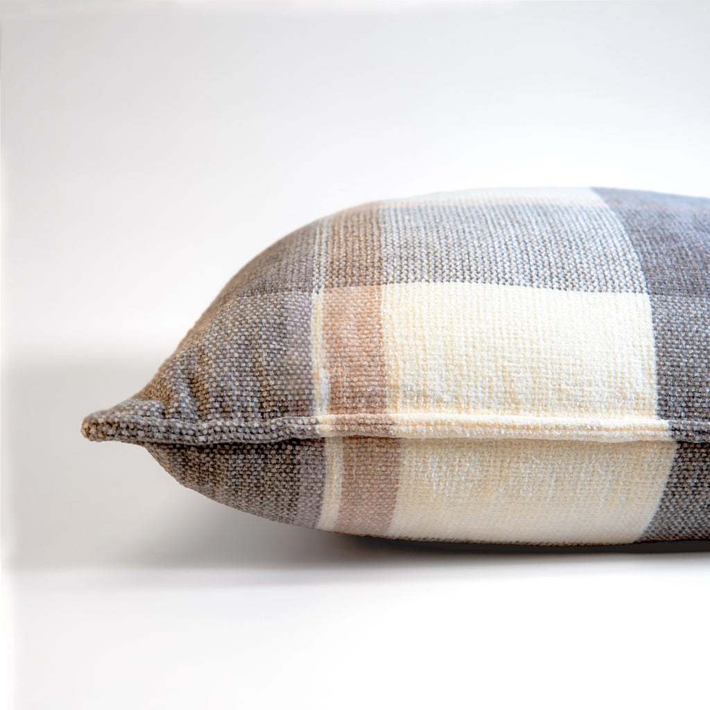 Celine Plaid Chenille Throw Pillow | 20"x20"