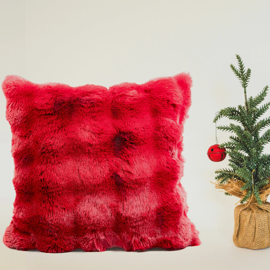 Giorgio Bubble Faux Fur Pillow Chili Pepper | 20"x20"