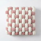 Sophia Two Toned Square Knot Pillow | 12"x13"x4.5"