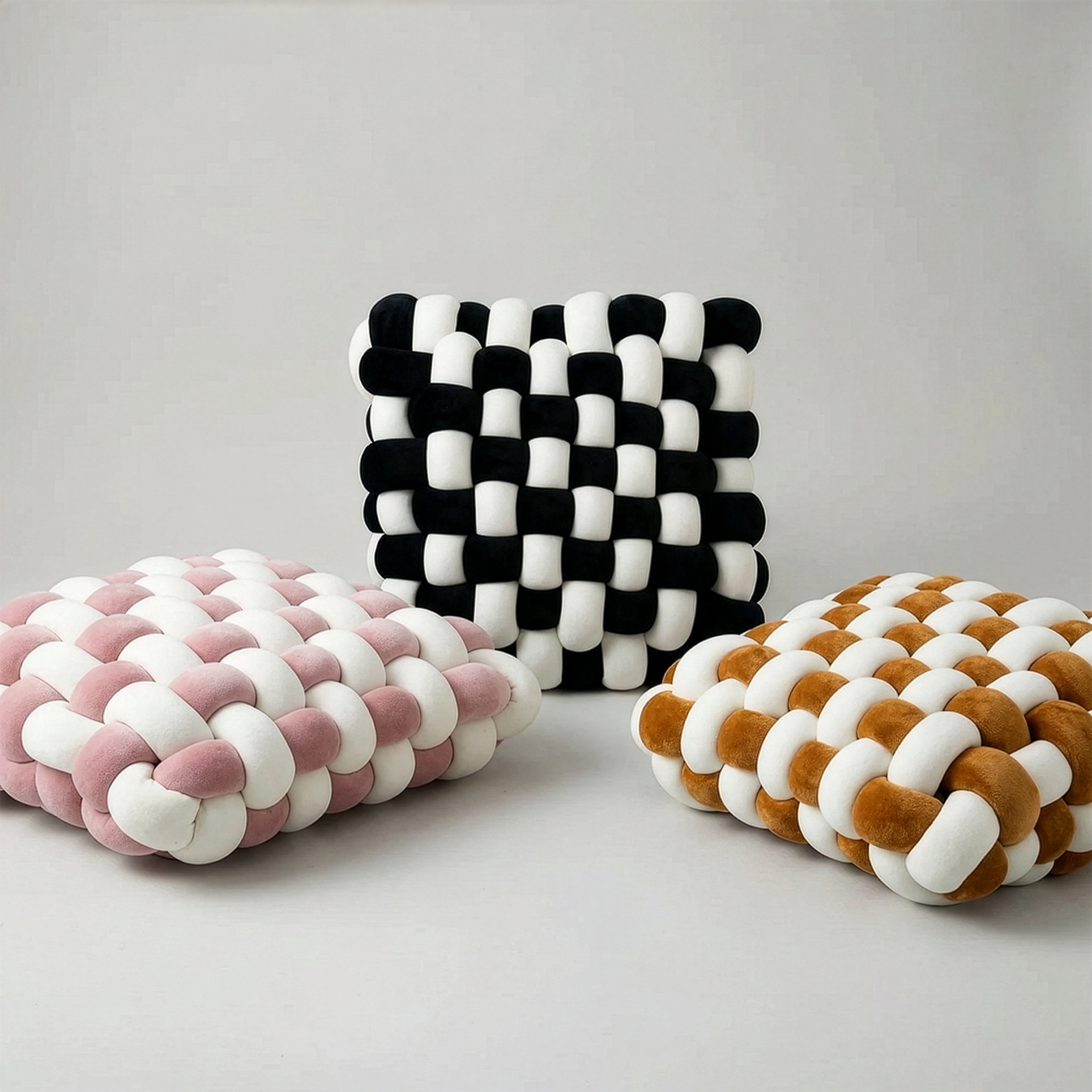 Sophia Two Toned Square Knot Pillow | 12"x13"x4.5"