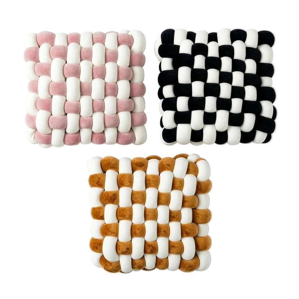 Sophia Two Toned Square Knot Pillow | 12"x13"x4.5"