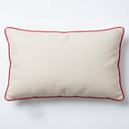 Outdoor Embroidered Strawberry Raffia Lumbar Pillow | 14”×24”