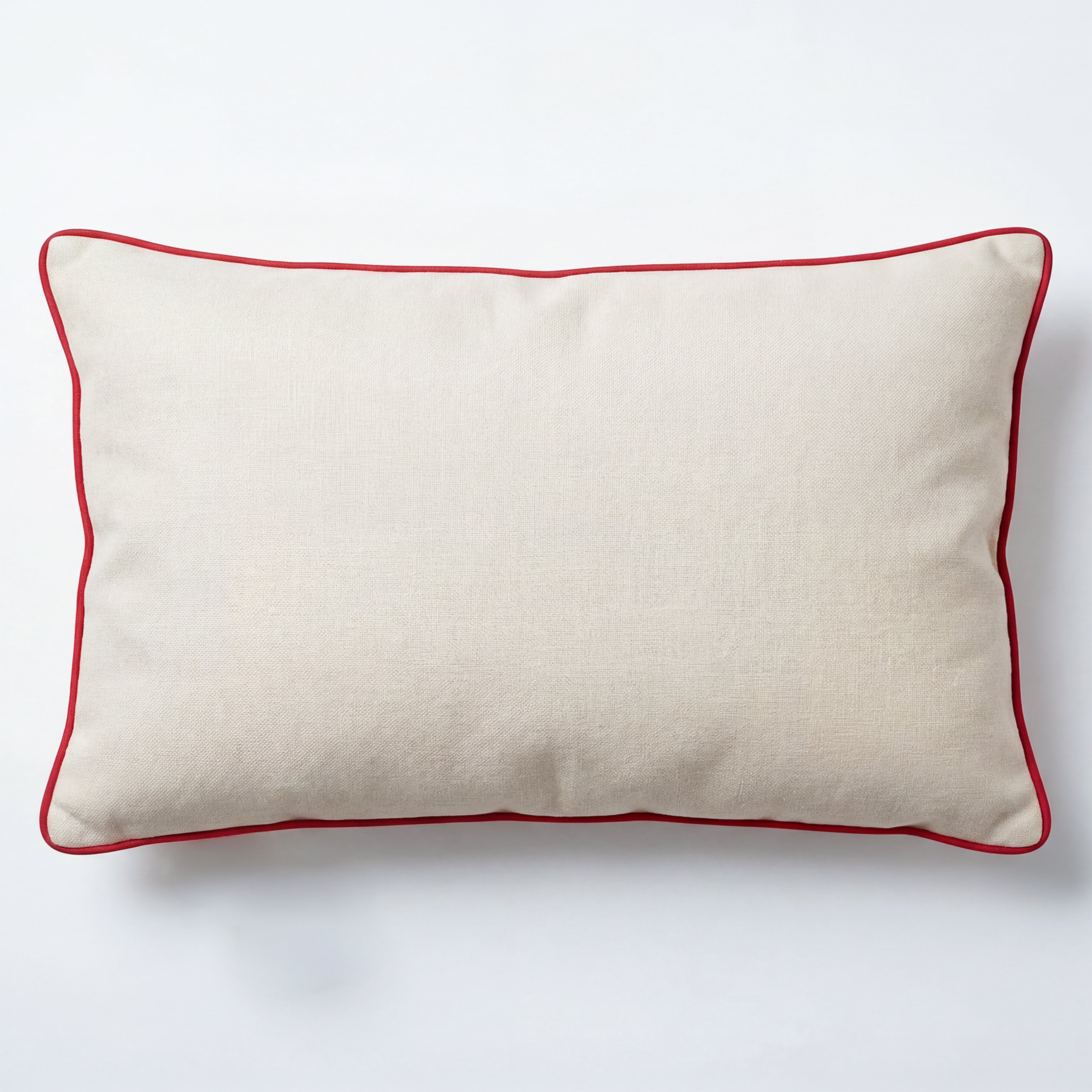 Outdoor Embroidered Strawberry Raffia Lumbar Pillow | 14”×24”