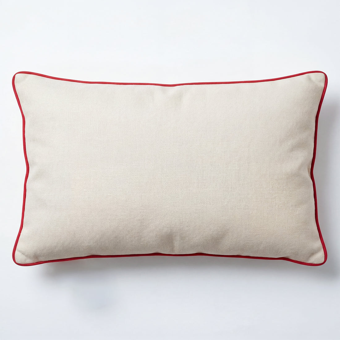 Outdoor Embroidered Strawberry Raffia Lumbar Pillow | 14”×24”