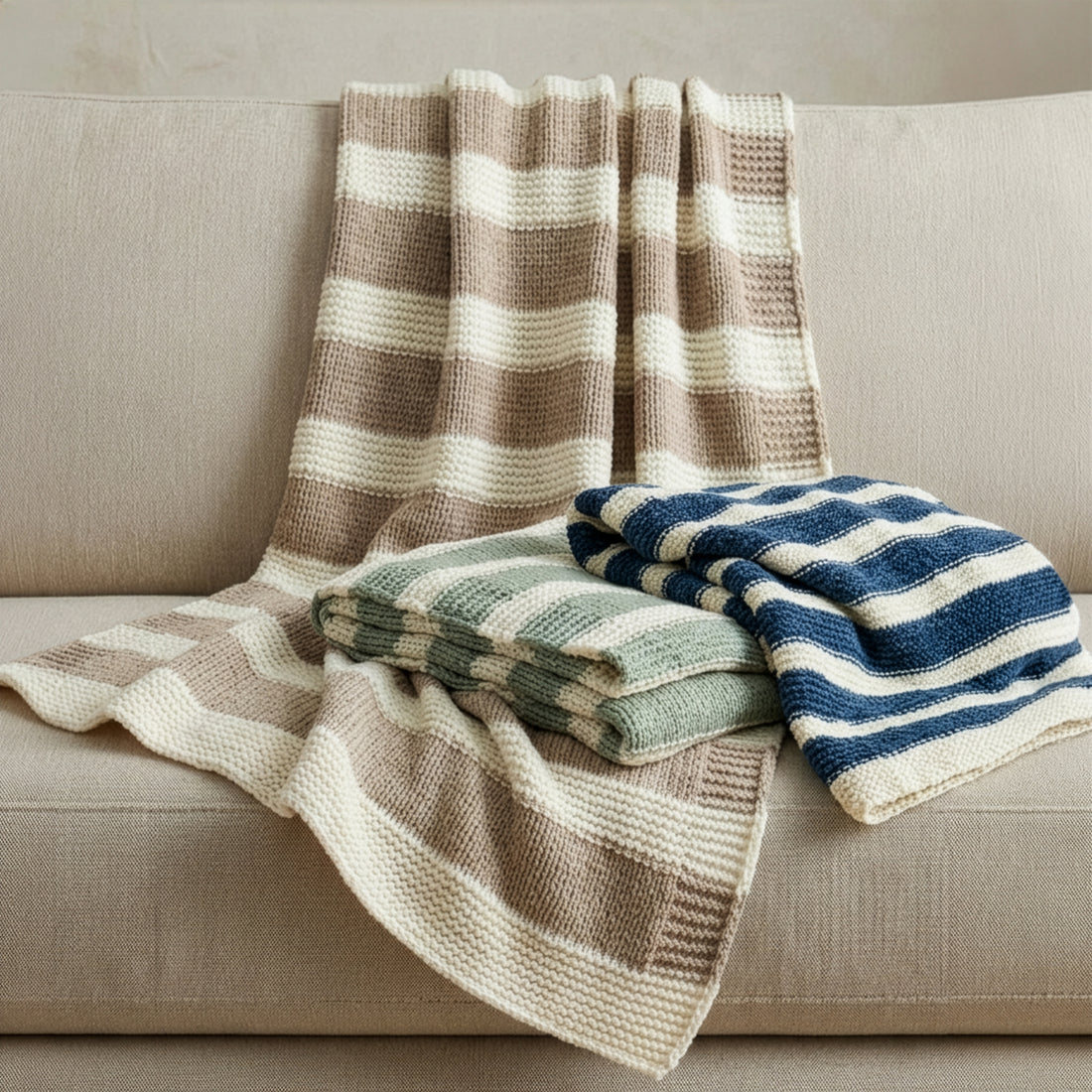 Striped Knit Throw Blanket | 50" x 70"