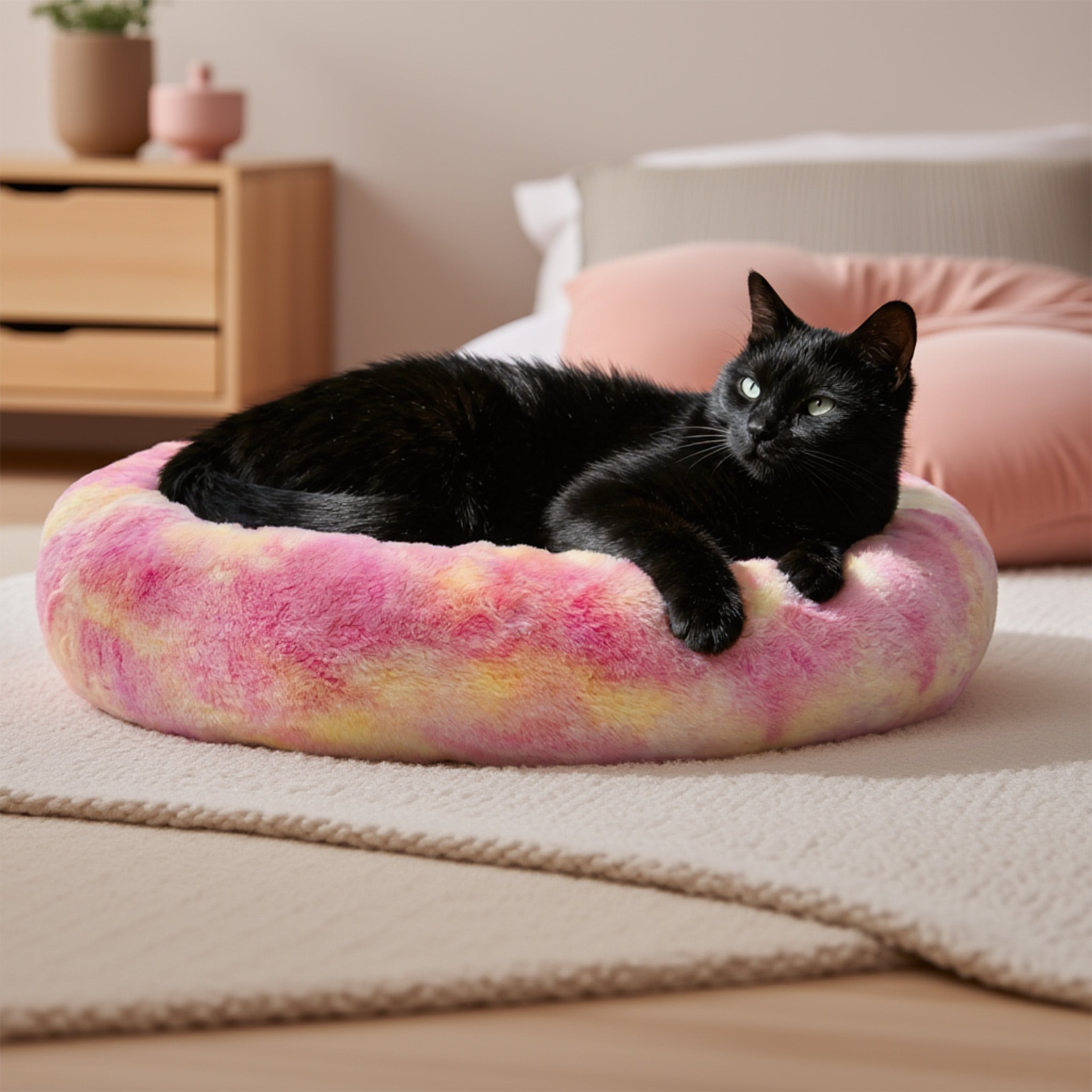 Candy Nest Ultra Soft Plush Donut Pet Bed