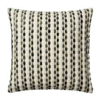 Rainbow Bean Green Textured Stripe Pillow | 20"x20"