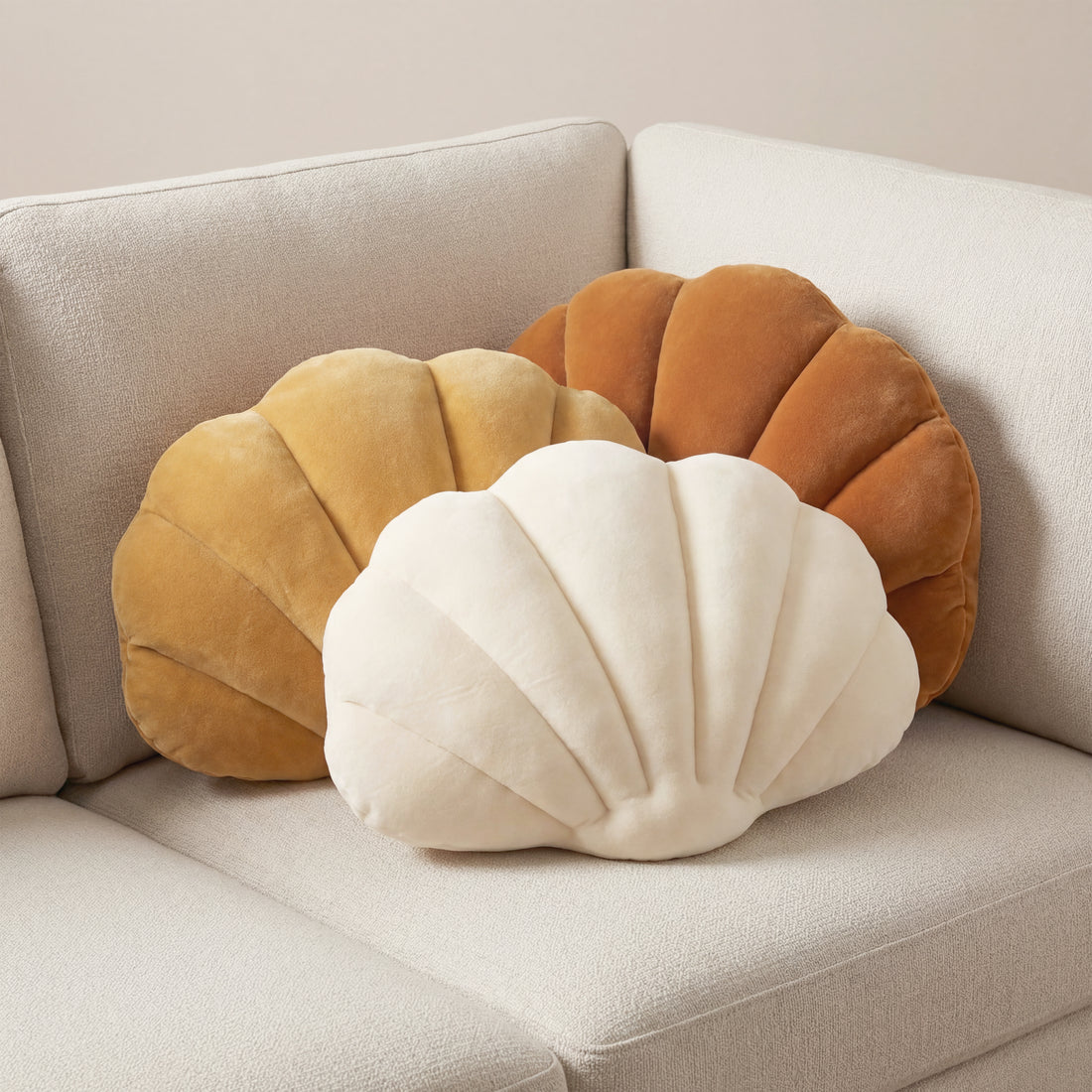 Shell Shaped Throw Pillow | 17" x 12"