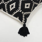 Cosmo Indian Throw Pillow Cover | Black/Natural | 18" x 18"