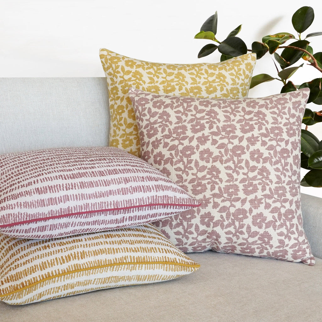 Flora Flower Print Throw Pillow Cover | 20" x 20"