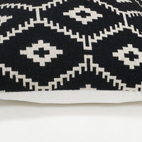 Cosmo Indian Throw Pillow Cover | Black/Natural | 18" x 18"