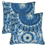 Set of 2 Bahamas Indoor/Outdoor Throw Pillows | Blue | 16"x16"