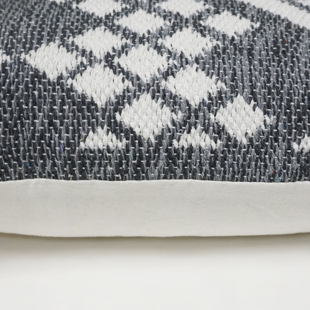 Remy Indian Throw Pillow Cover | Gray/White | 20" x 20"