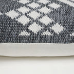 Remy Indian Throw Pillow Cover | Gray/White | 20" x 20"