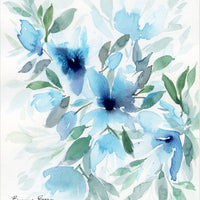 Bianca Rosen Cover | Blue Florals | 20"x 20"