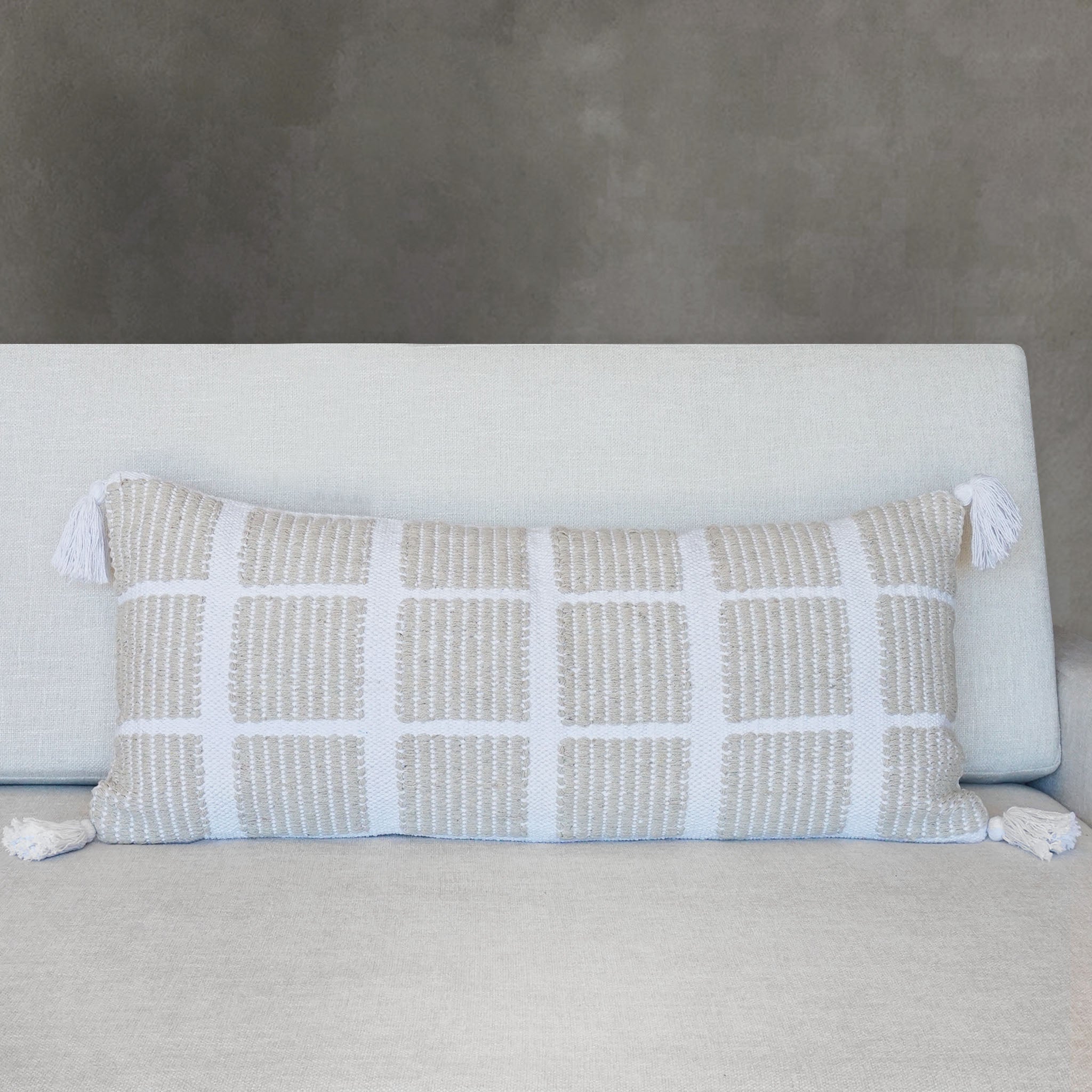 Zander Indian Handcrafted Throw Pillow Cover | 14" x 36"