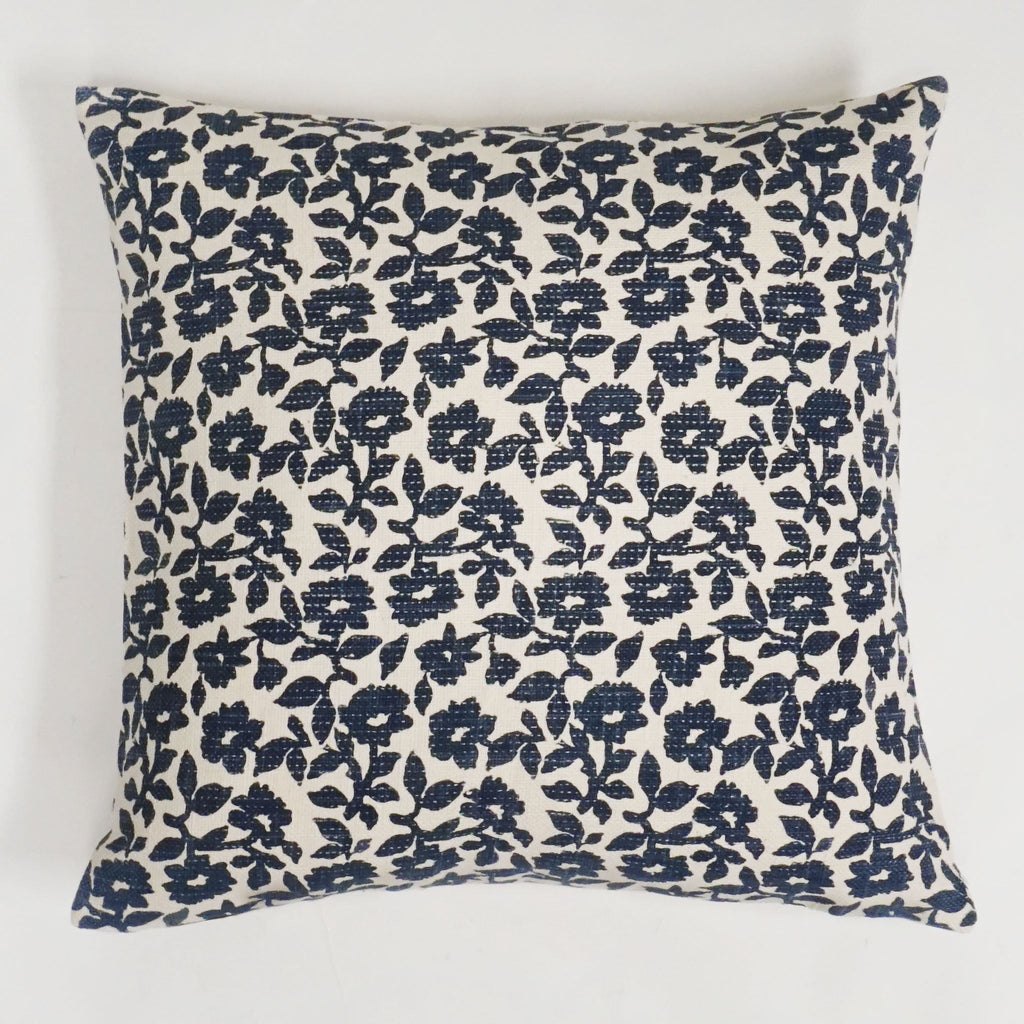 Flora Flower Print Throw Pillow Cover | 20" x 20"