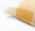 Set of 2 Linen Buffalo Check Throw Pillow Cover | Yellow | 20" x 20"