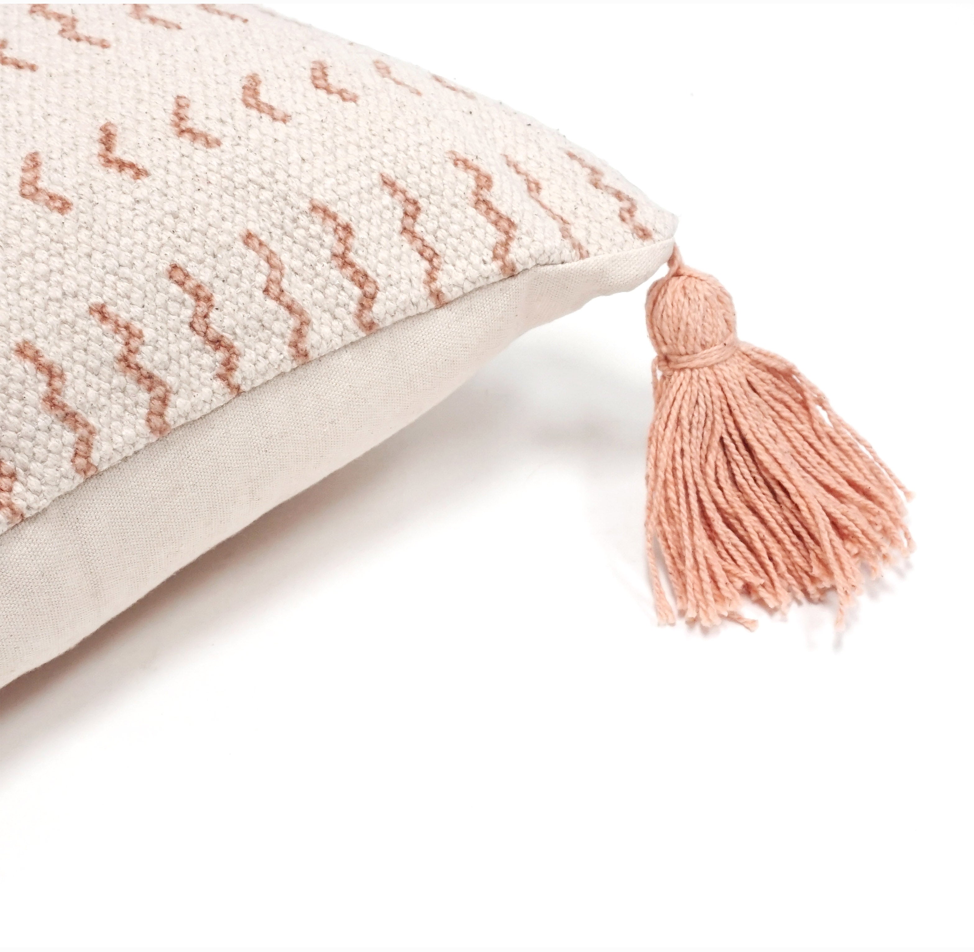 Zara Indian Throw Pillow Cover | Blush | 12" x 20"