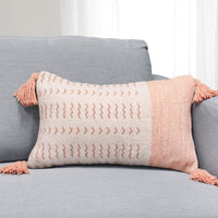 Zara Indian Throw Pillow Cover | Blush | 12" x 20"