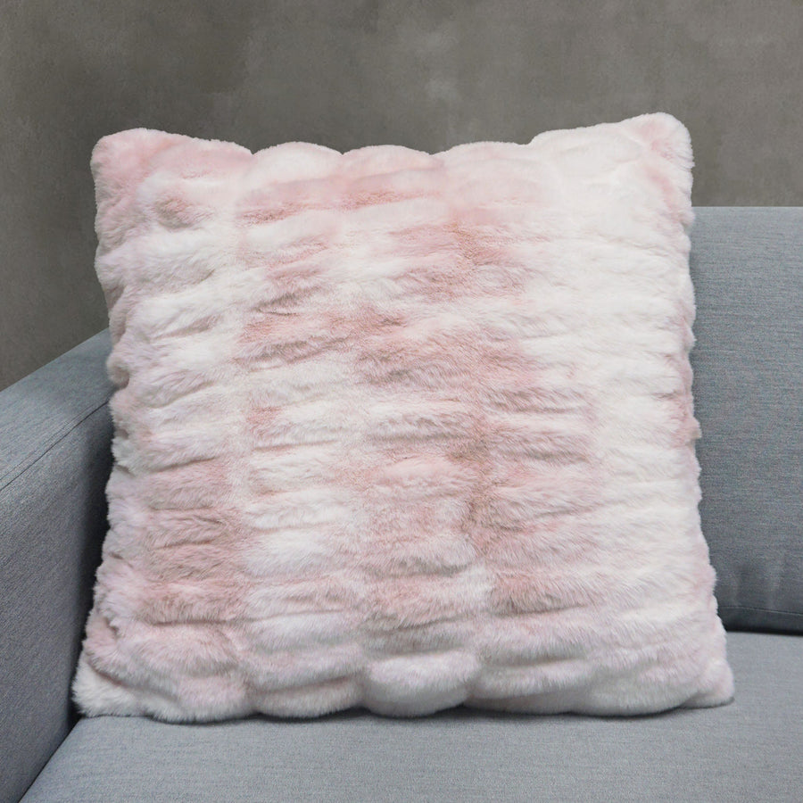Lux Ruched Tie Dye Faux Fur Throw Pillow Cover | 20" x 20"
