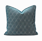 Porter Cut Velvet Throw Pillow Cover | Peacock | 20" x 20"