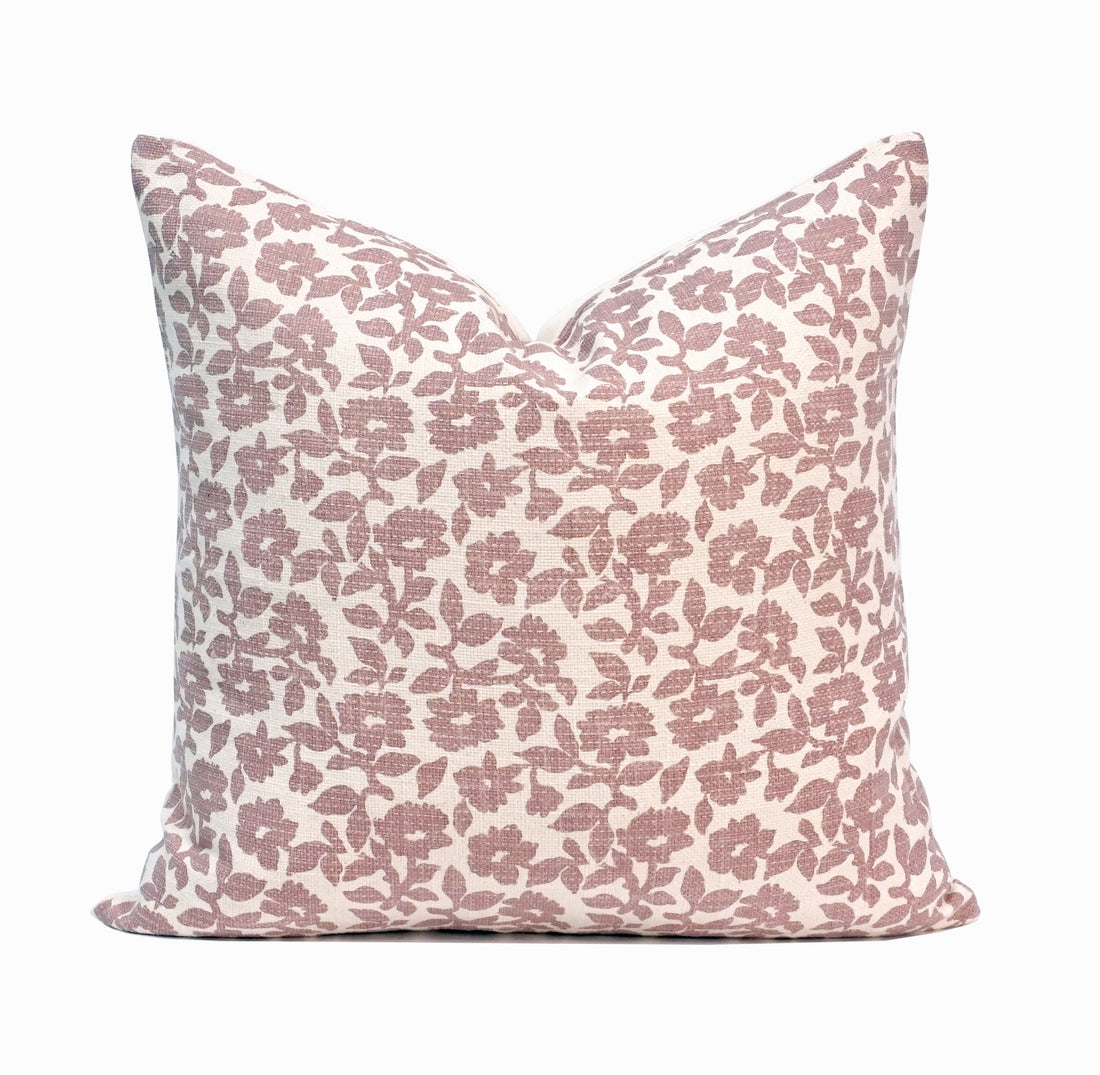 Flora Flower Print Throw Pillow Cover | 20" x 20"