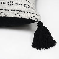 Bali Indian Throw Pillow Cover | White/Black | 18"x 18"